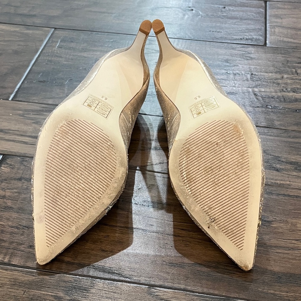 Billy Ella Anthropologie Gold Embroidered Star Heels - Picture 8 of 10